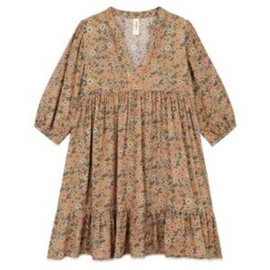 Spell Kids Dress in Brown and Pink Floral